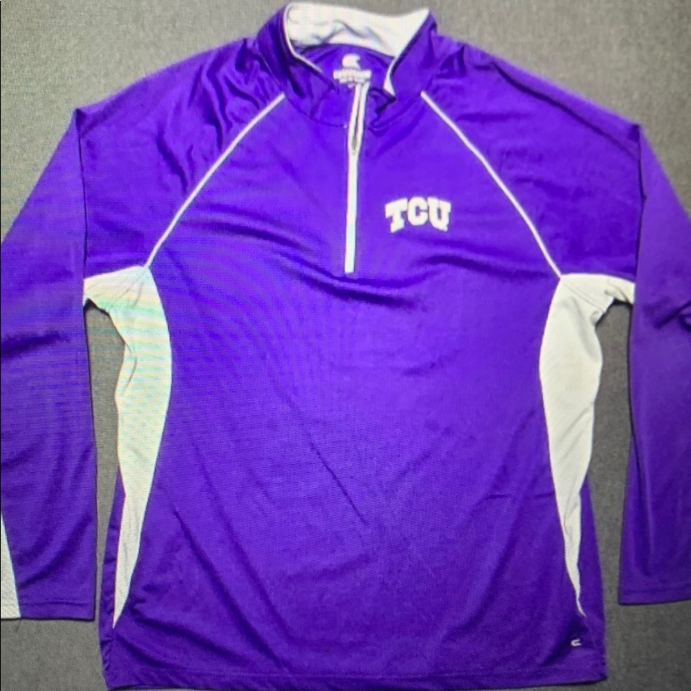 Purple and White TCU Quarter-Zip Pullover